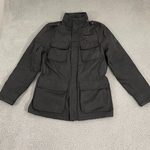 Tumi Tech Jacket Men M Black Utility Packable Hood Full Zip - Picture 2 of 11